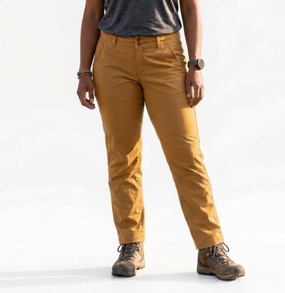 prAna Pants - Prana Womens Halle Straight Leg Pant 14 Regular Earthbound Mustard Brown Hiking